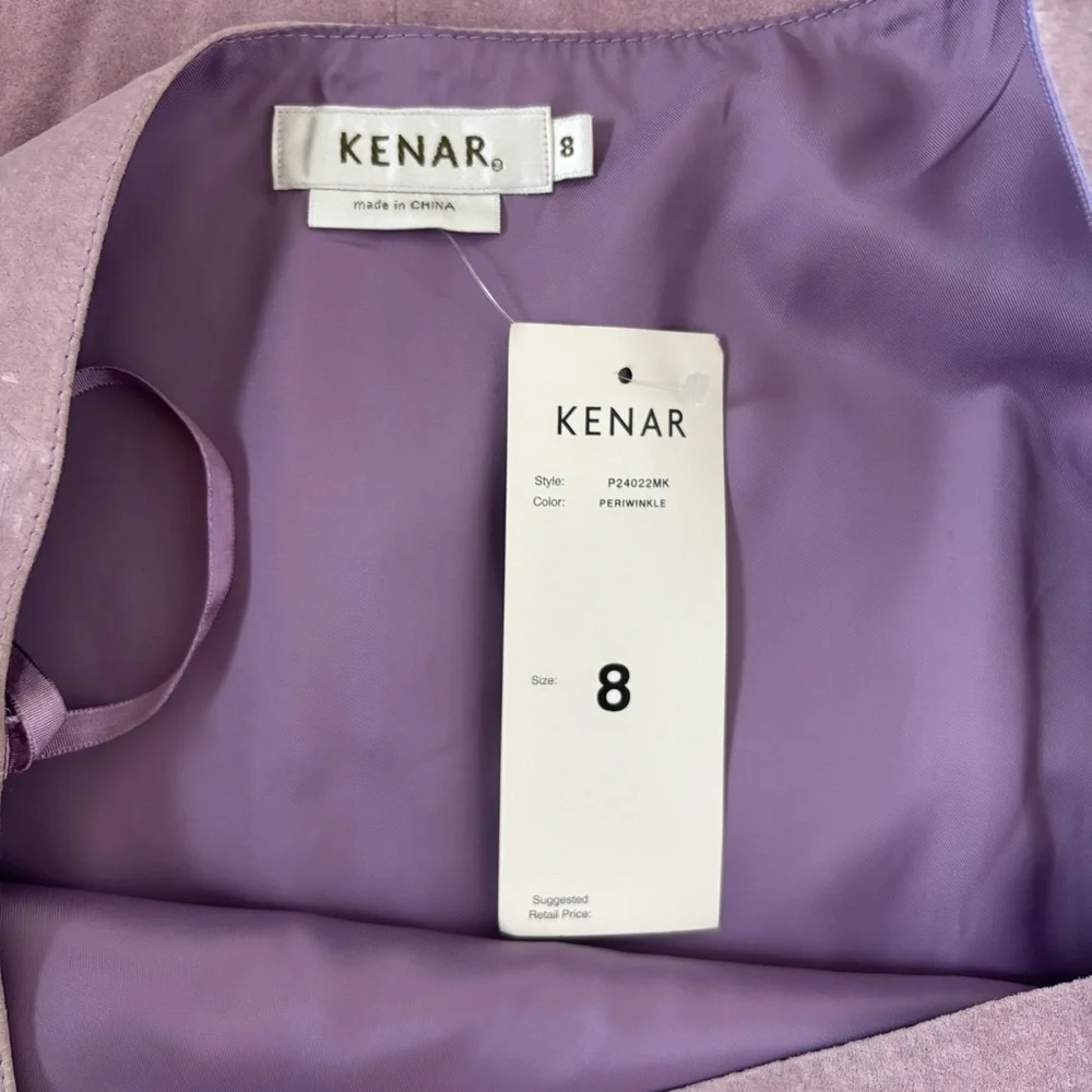 Vintage Kenar Asymmetric Leather Lavender Midi Skirt Western Suede 70’s Sz 8
